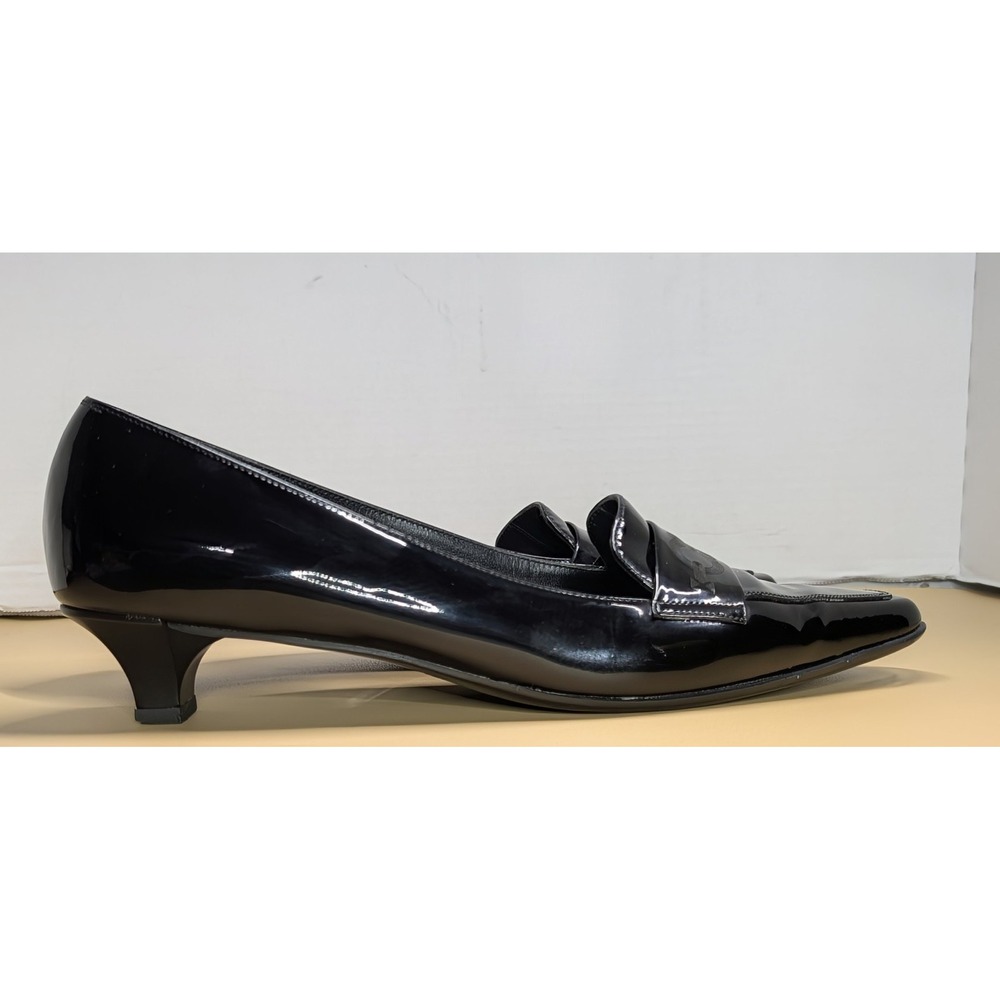 Salvatore Ferragamo Women DL 27626 Gancini Patent Kitten Heel Pump Size 9.5 A - Picture 10 of 13